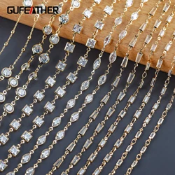 GUFEATHER C209,diy chain,pass REACH,nickel free,18k gold plated,copper,zircon,charms,diy bracelet necklace,jewelry making,1m/lot