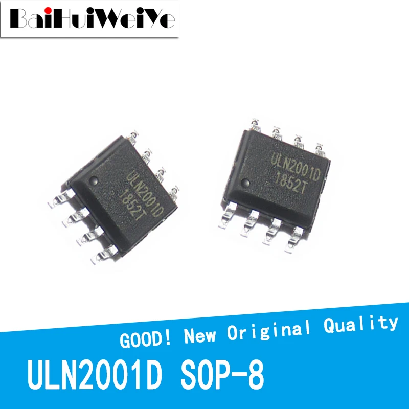 

10PCS/LOT ULN2001 ULN2001D ULN2001DS 2001D 2001 SOP-8 SMD SOP8 New Original Good Quality Chipset Three-Channel Relay Driver IC
