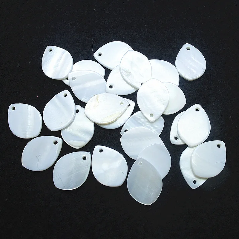 30PCS Nature Freshwater Shell Beads Pendants Mother Of Pearl For Women Short Bracelets Making Findings 15X20MM Free Shippings