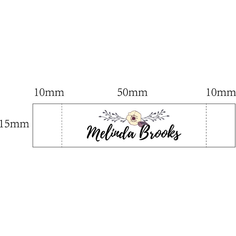 15mmx70mm Custom Clothing Labels - Personalized Brand Organic Cotton Ribbon Labels Logo or Text Sewing DIY Labels 500pcs