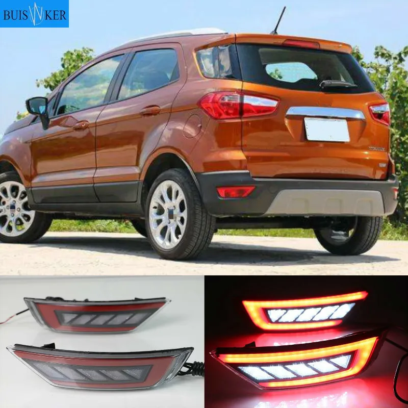 

3 Function LED For Ford Ecosport 2013 2014 2015 2016 2017 2018 2019 Rear Bumper Light Fog Lamp Brake Warning Light Reflector