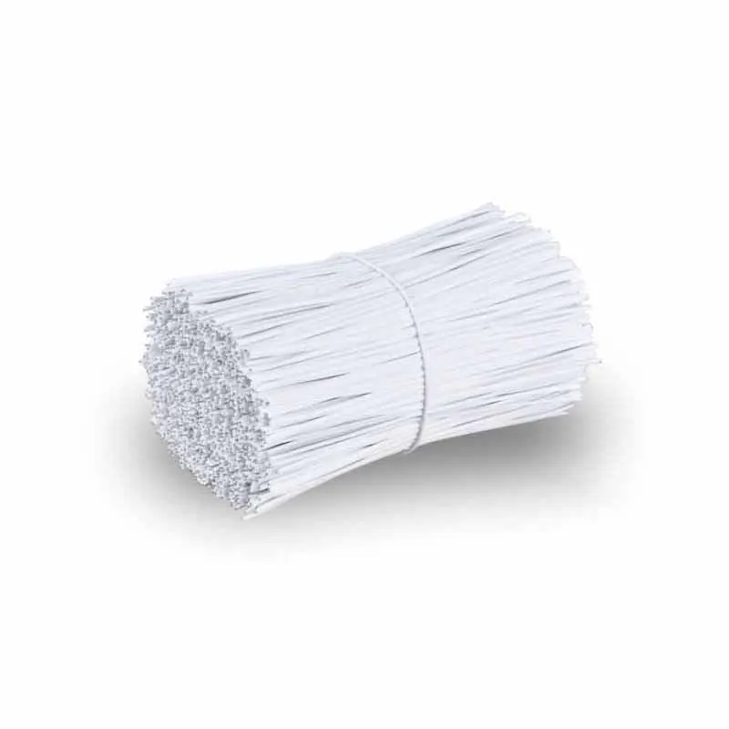 100Pcs สีดำสีขาว Twist Tie พลาสติก Reusable ชุบสังกะสีเหล็ก Core Bendable สายผูก0.75*80/100/120/150/200/250มม.