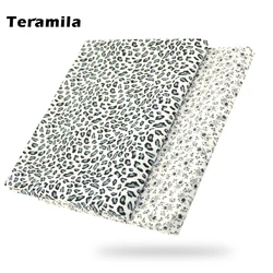 Tessuto di cotone nero 100% stampato leopardato per trapunte da cucito, cucito Patchwork, bambole, giocattoli, tessili per la casa, biancheria da letto con sgabello, artigianato