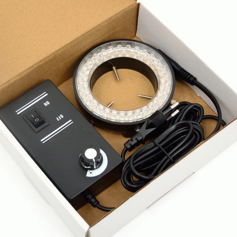 6500K 5W Adjustable 60 LED Ring Light illuminator Lamp 100V-240V For Stereo microscope Digital Industrial Microscope CCD Camera