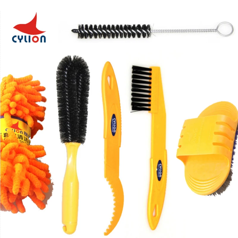 CYLION Bike Chain Cleaner Clean Machine Brushes Cycling Cleaning Kit Bicycle Brush Maintenance Tool for Mountain, Road, City, BM