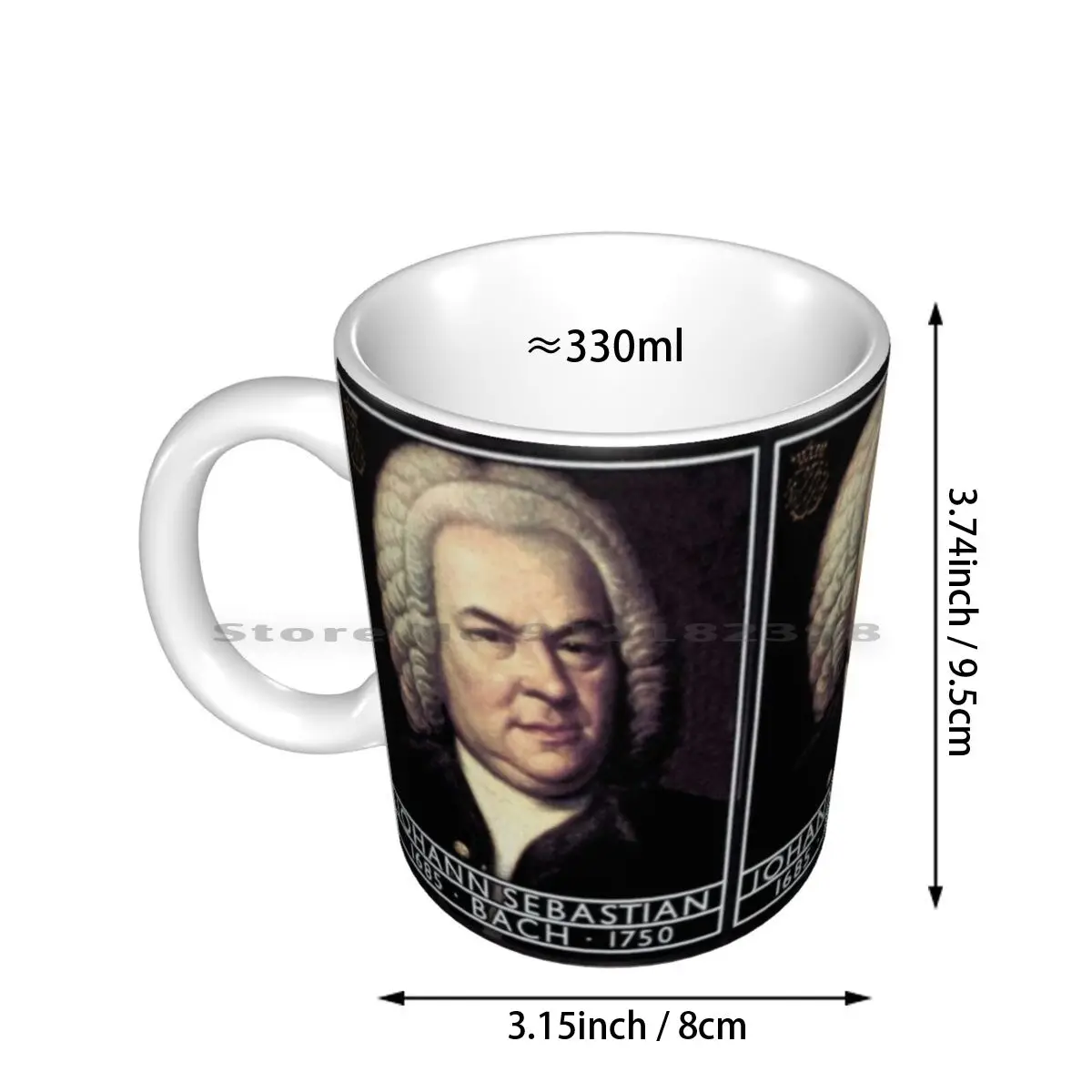 Johann Bach , Portrait Ceramic Mugs Coffee Cups Milk Tea Mug Johann Bach Portrait Composers German Vintage Germany Bach