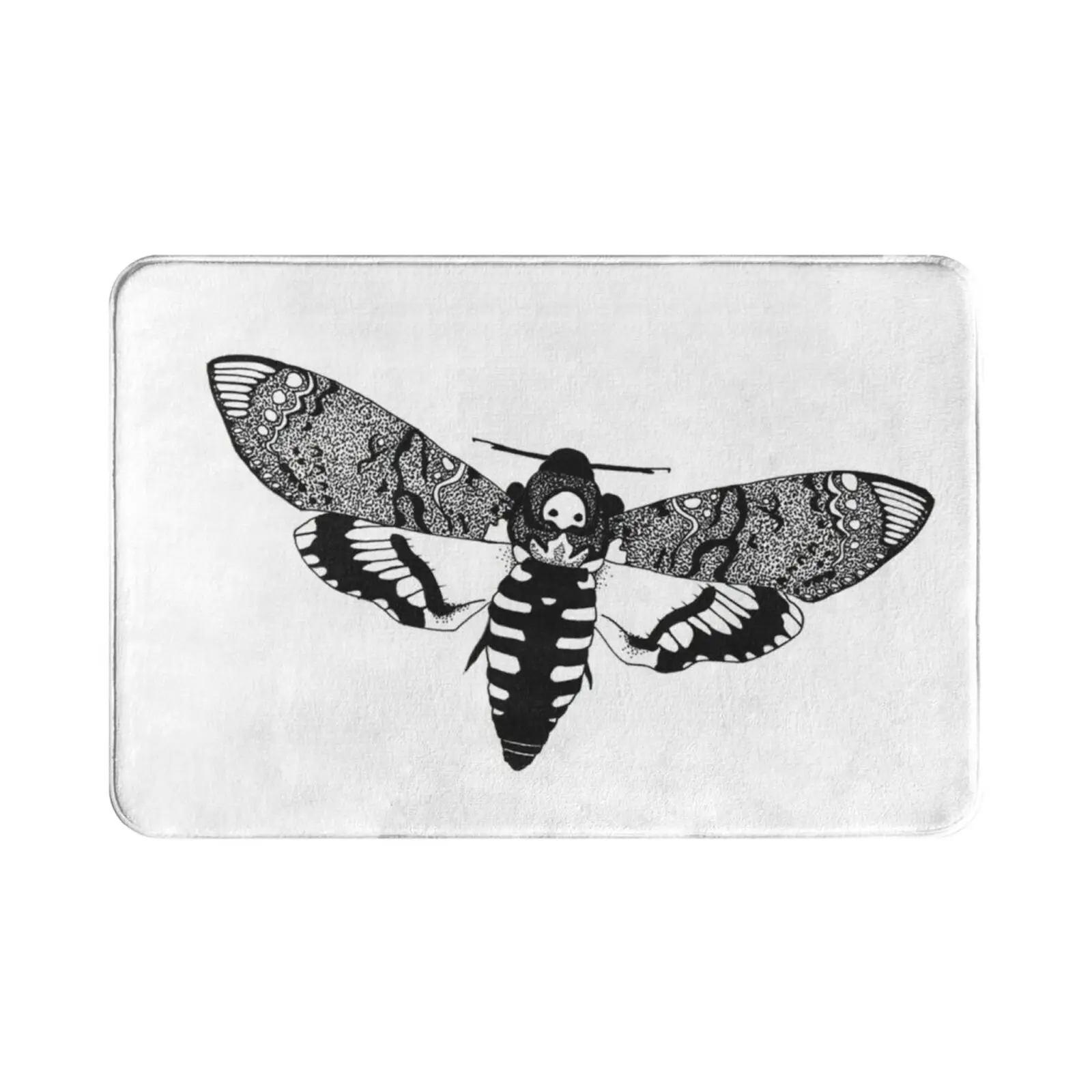 Deaths Head Moth Carpet Mat Rug Cushion Soft Non-Slip Moth Deaths Head Moth Insect Ink Hannibal Lector Silence Of The