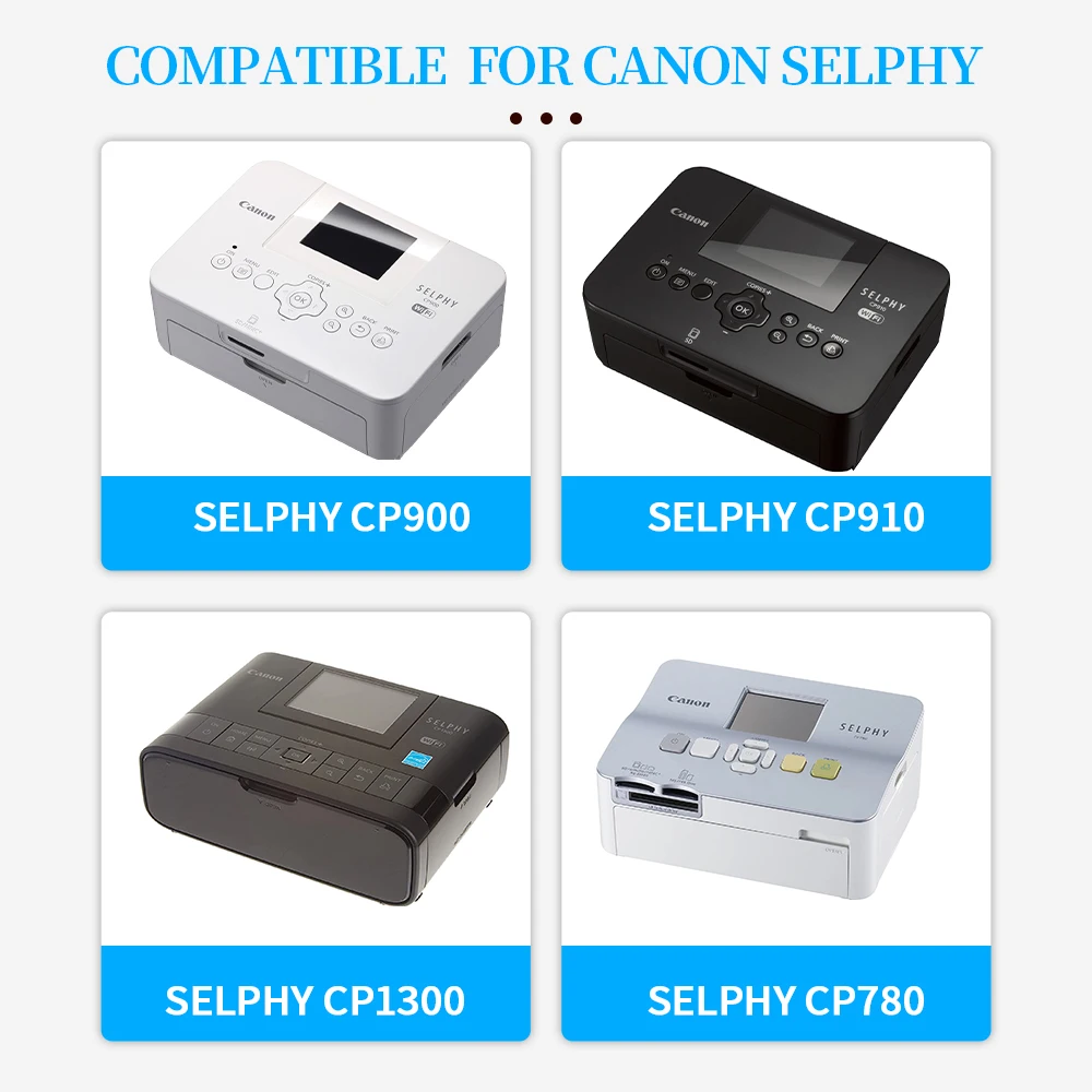 3 Color Inks and 108 Glossy Photo Paper Compatible for Canon Selphy CP1300 CP1200  CP910 CP900 Photo Printer KP-108IN KP-36IN