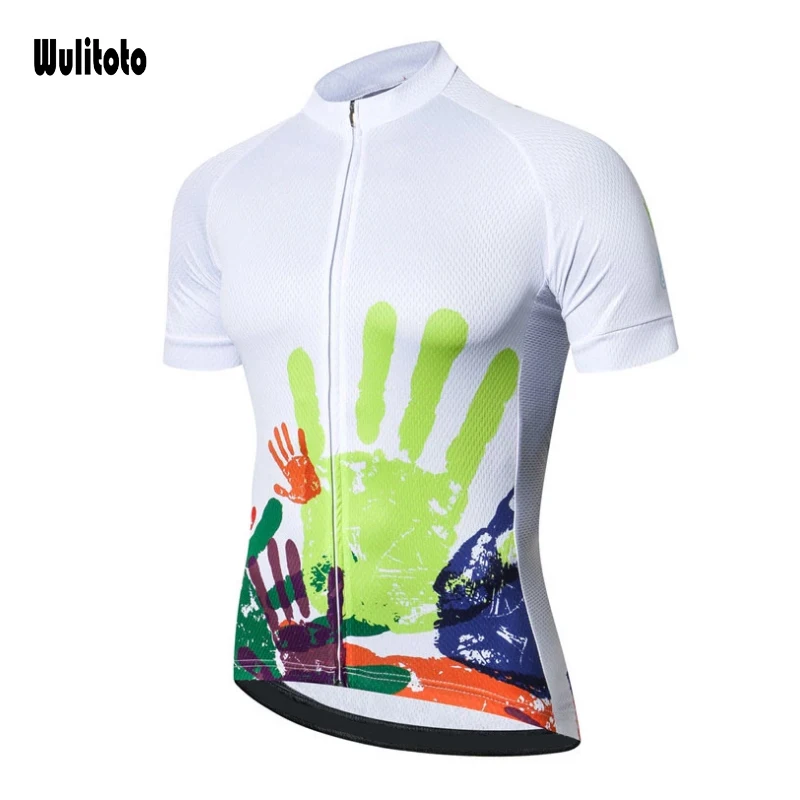 WULITOTO Mountain Bike Short Sleeve Cycling Jersey Breathable Bicycle Top Shirt For Men