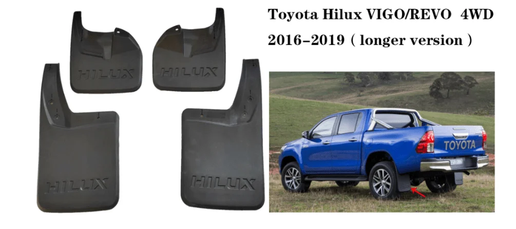 

Передние и задние автомобильные брызговики для Toyota Hilux Revo 4WD 2016 2017 2018 2019 4 шт. брызговики, авто брызговики, аксессуары