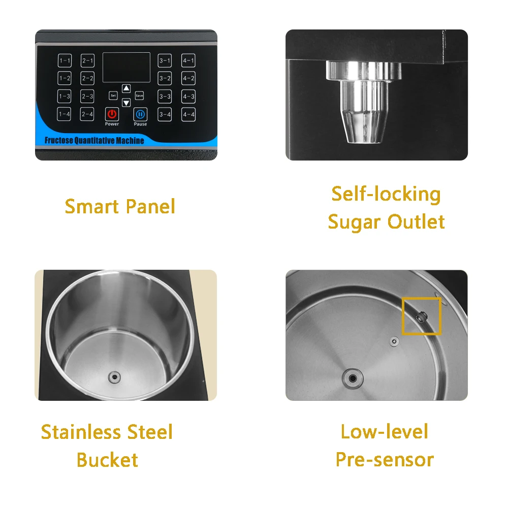 ITOP Fructose Dosing Machine Automatic Fructose Dispenser 220V Syrup Dispenser With Low-level Pre-sensor Black Stainless Steel