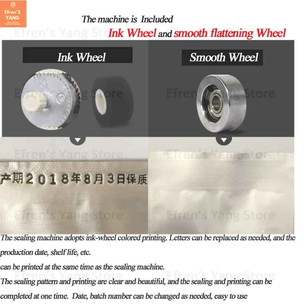 FRD1000-máquina de sellado de bolsas de plástico, semiautomática, máquina de sellado de tinta de película