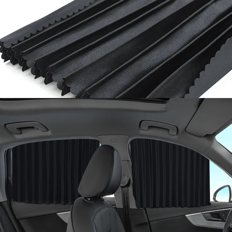 Universal Car Window side Sunshade Cover UV Protection car Window retractable SunShade Car Window Curtain Car Magnetic Sunshade