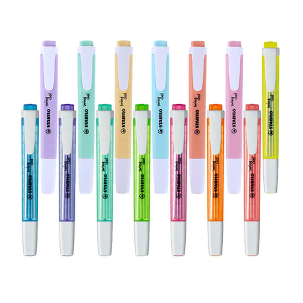 Stabilo 275 Cool Highlighter Color Marker Pen Note Stationery Safety and Environmental Protection Macaron 15 Colors Optional