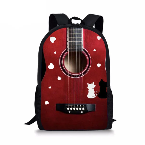 

Rock Guitar Instruments Printed School Bags for Teens Boys Girls Primary Sudents Backpack Children Bookbags Mochilas