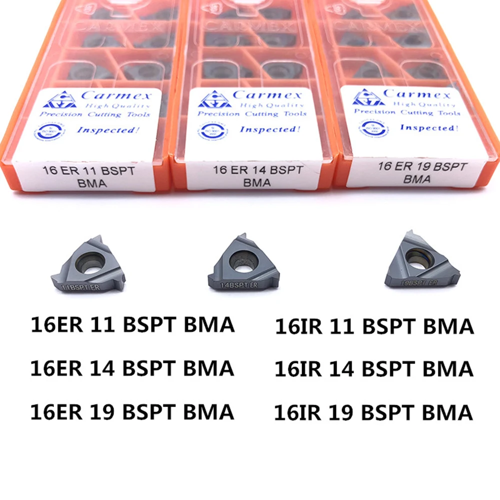 10PCS 16ER 16IR 11 14 19 BSPT BMA tungsten carbide blade CNC machining turning tool