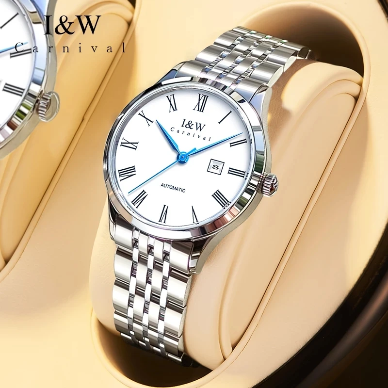 

CARNIVAL Brand Women Fashion Watches Ladies Luxury Waterproof Sapphire Calendar Automatic Mechanical Wristwatch Relogio Feminino