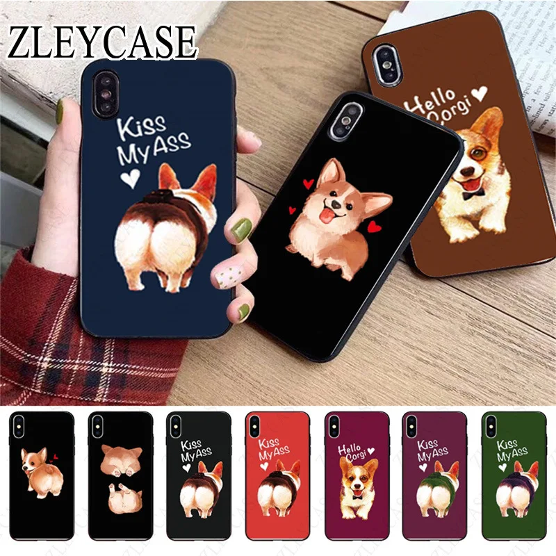 Super Cute Corgi Sexy Cartoon Dog Ass Phone Case For iphone 13pro 14pro 15pro 12pro 11pro xs max 7 8 XR 15plus 13mini SE cover