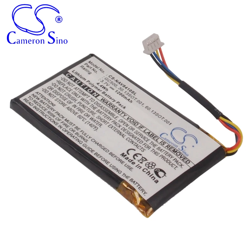 CameronSino Battery for Navigon 8410 fits Navigon 30.13SOT.001 60.13SOT.001 GC500 GPS,Navigator battery 1200mAh 3.70V Li-Polymer