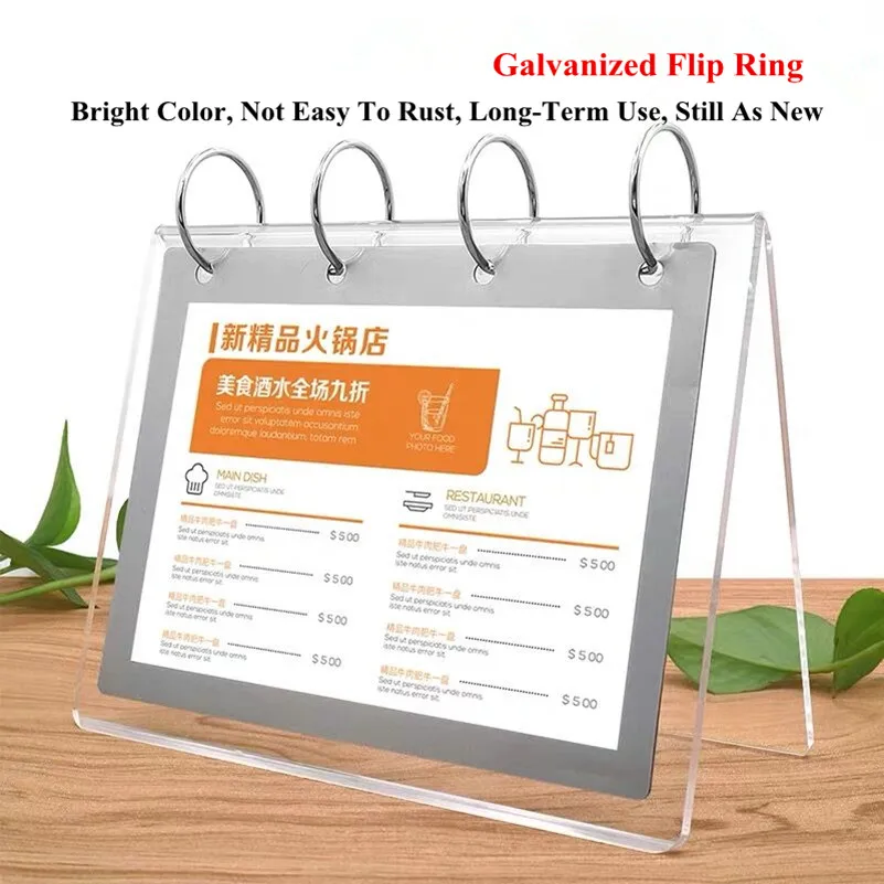 A6 Flip Table Acrylic Card Holders Sign Poster Display Stand Menu Paper Holder Picture Photo Frame