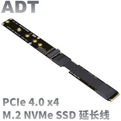 ADT-Link M.2 NVMe SSD Extension Cable Solid Drive Riser Card R44SF M2 to PCIE 4.0 3.0 X4 PCIE Full Speed 64G/bps M Key Extender