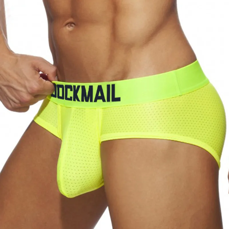 JOCKMAIL 2022 new sexy mesh men\'s underwear polyester fiber breathable boxer briefs U convex pouch Gay underpants