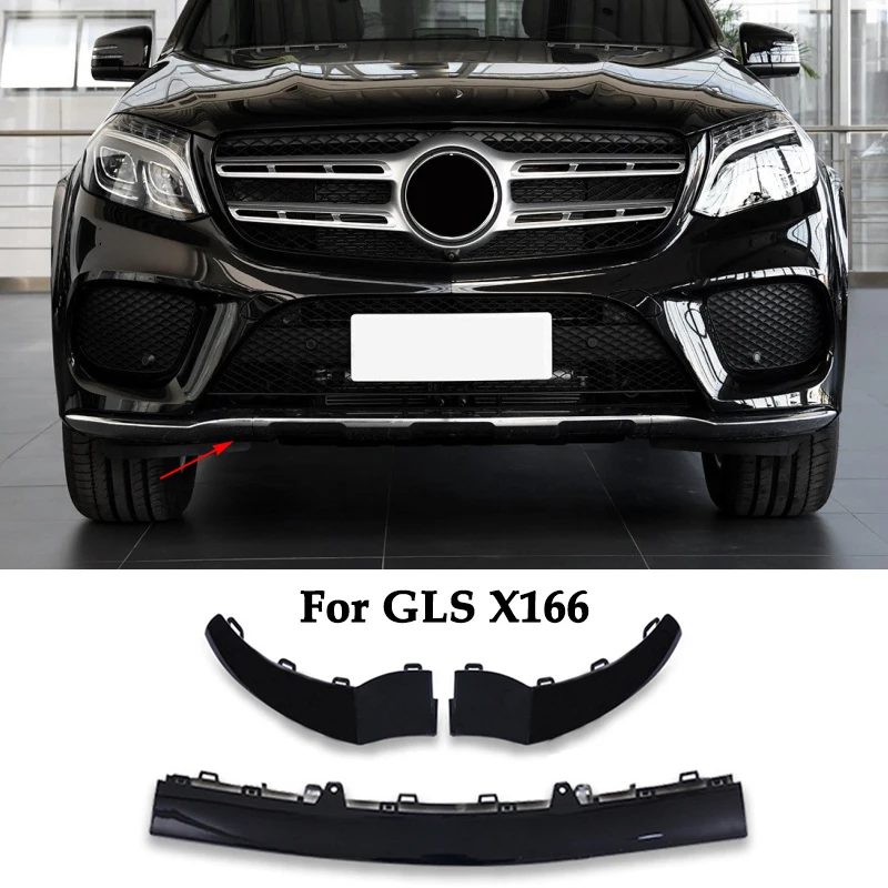 Front Bumper Lip Spoiler Chrome Chromium Trim For Mercedes Benz GLS X166 W166 GLS400 GLS500 A2928850300 A2928850400 2928855822