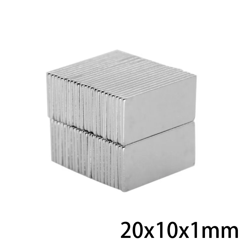 20~500PCS 20x10x1 mm Square Super Strong Neodymium Magnet Block Permanent Magnets 20x10x1mm Powerful Magnetic Magnets 20*10*1