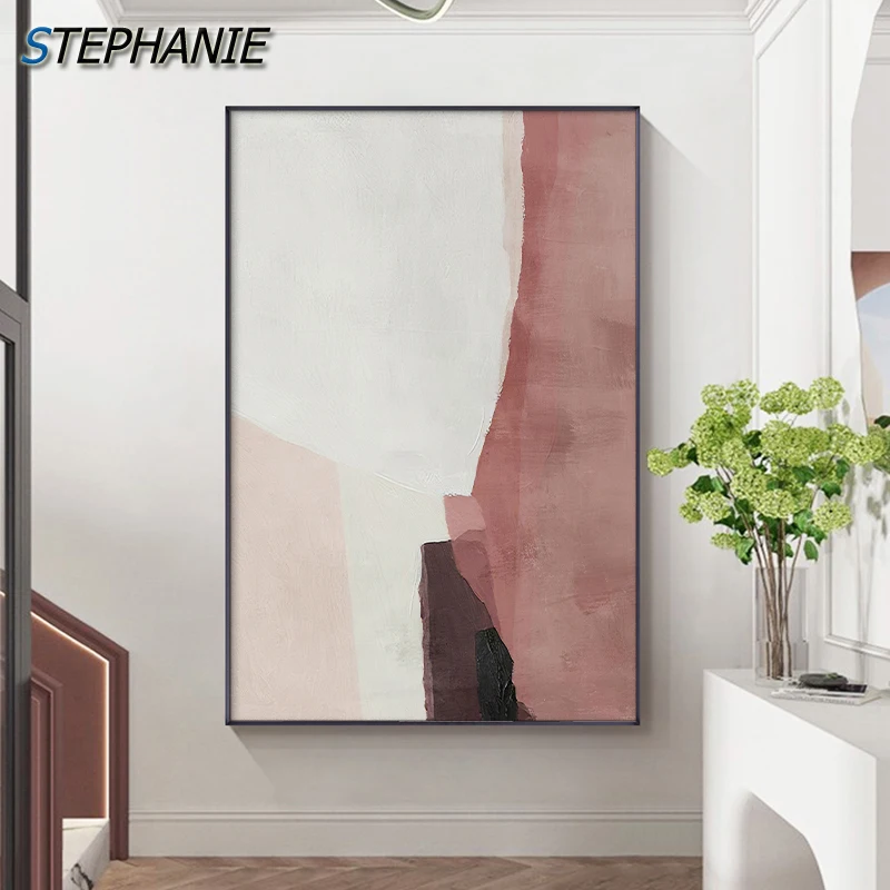 

Scandinavian Abstract Pink Canvas Paintings Modern Posters Minimalist Wall Pictures Wall Art for Living Room Nordic Home Decor