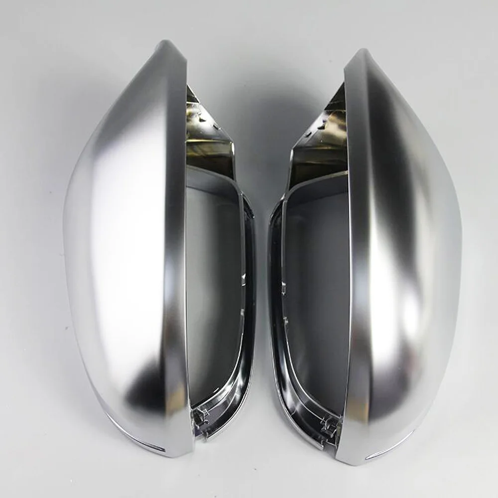 Car Mirror Cover For Audi A6 C7 S6 RS6 2013+  Matte Chrome Silver Rearview Mirror Cover Protection Cap Car Styling