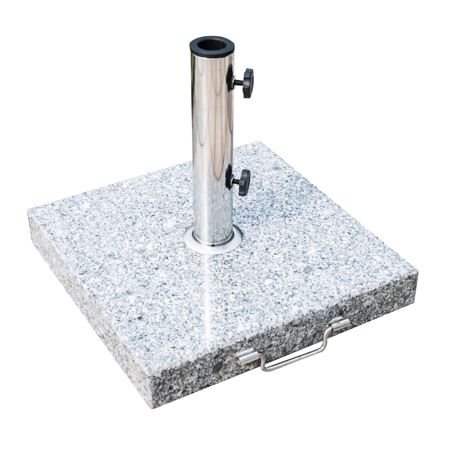 Outsunny Marble Umbrella Base For Sunshade Mast Of O-3.5 cm,-3.8cm And-4.8cm Portable With Handle And Wheels