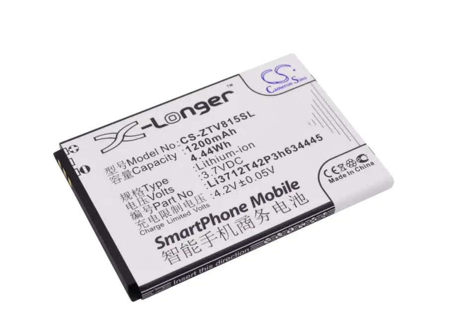 cameron sino1200mah battery for  AMAZING A4C for ZTE Blade C320 V815W  Li3712T42P3h634445  Mobile, SmartPhone Battery