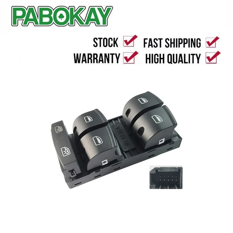 Master Power Window Switch For Audi A3 8P1 8PA 2003-2014 Q7 4L 2006 2007 2014 SUV 4F0959851F