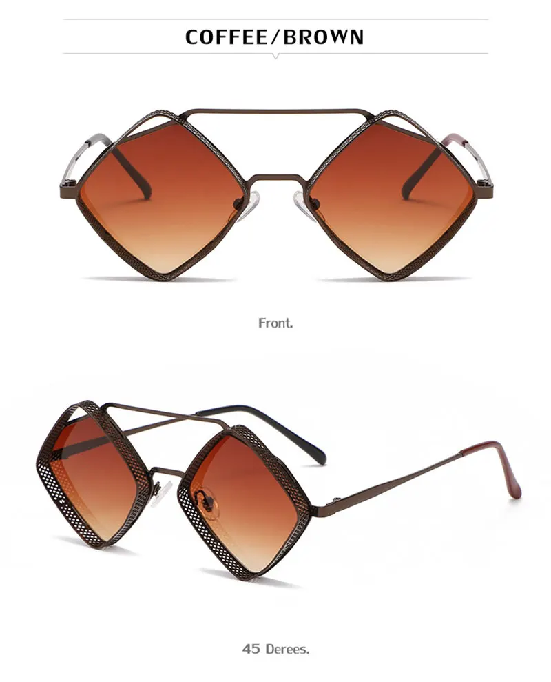 Mimiyou SteamPunk Hohle Rhombus-Sonnenbrille für Herren, Retro-Legierungs-Sonnenbrille für Damen, modische Brillen, Marke UV400, Brillen, Sonnenbrillen – Detail 19