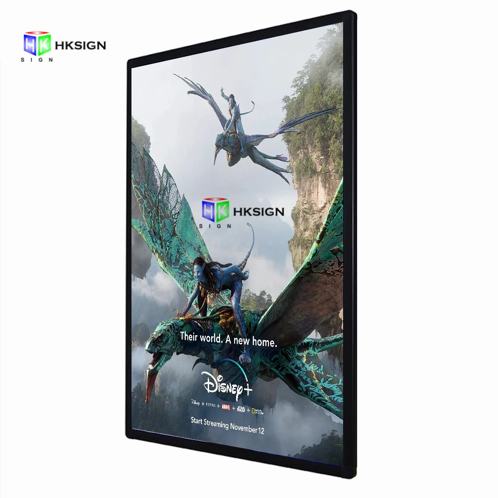 24X36 Photo Frame Wall Mount Led Movie Poster Frame Advertising Light Box Sign Holder Display