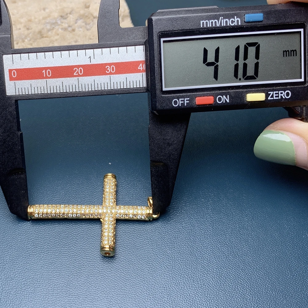 Fashion Plated Gold Zircon Cross Necklace Charm Pendants For DIY Jewelry Making Classic Accessories