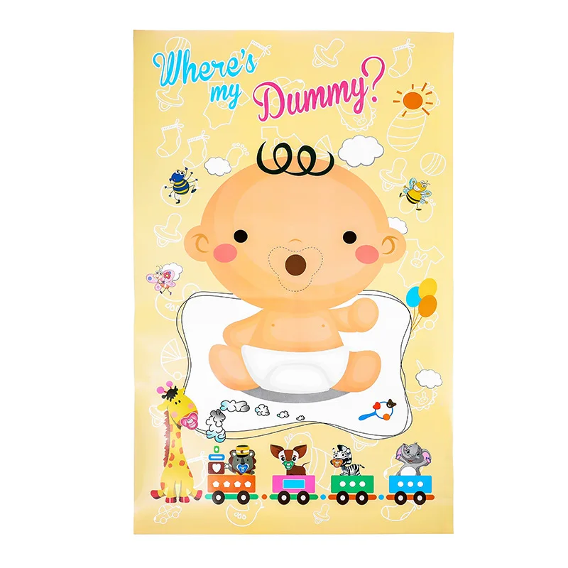 Baby Shower Game Pin The Dummy on The Baby Pacifier Stickers Party Favors for Gender Neutral Boy or Girl