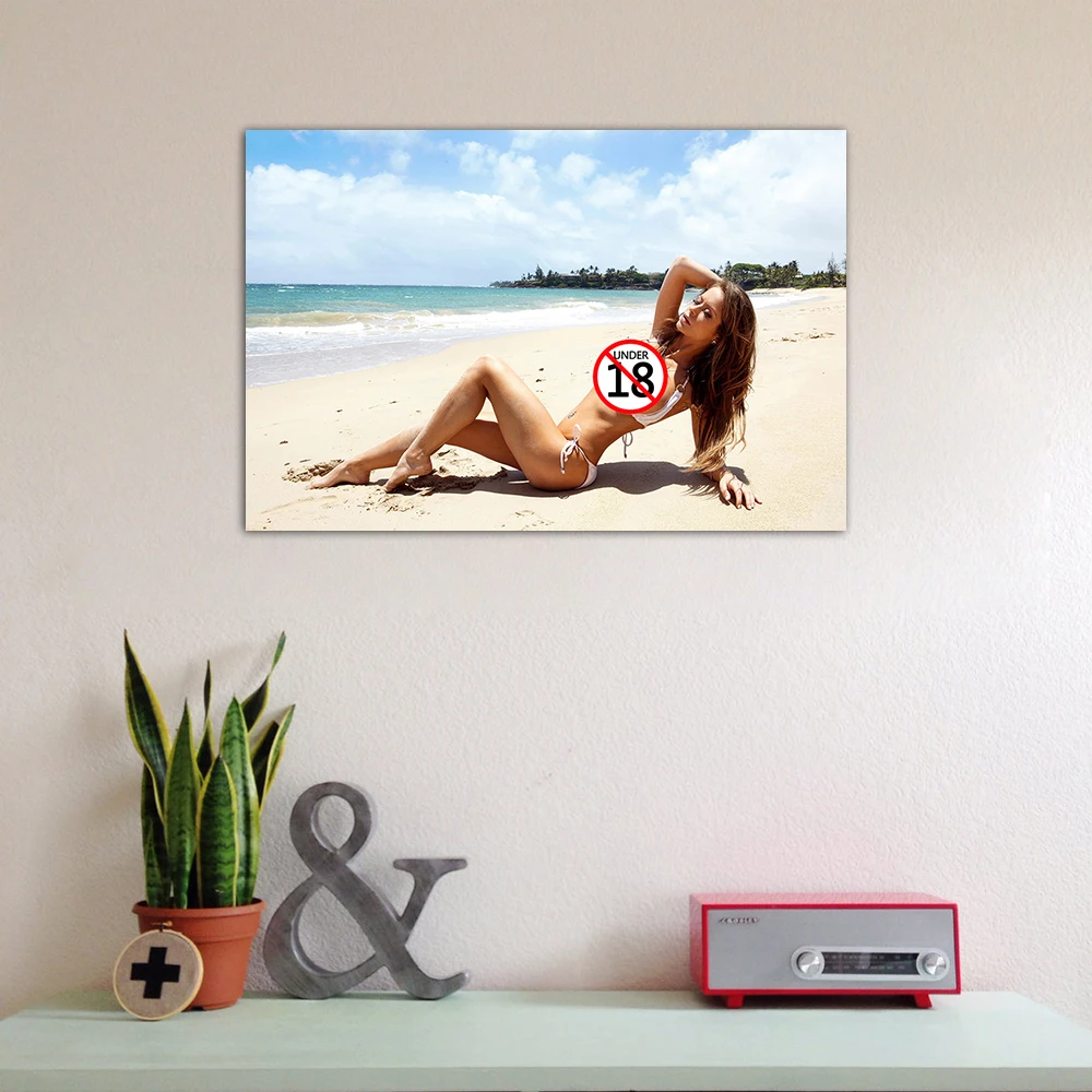 Beach Bikini Girl Poster Canvas Print Painting Wall Art For Home Room Decor