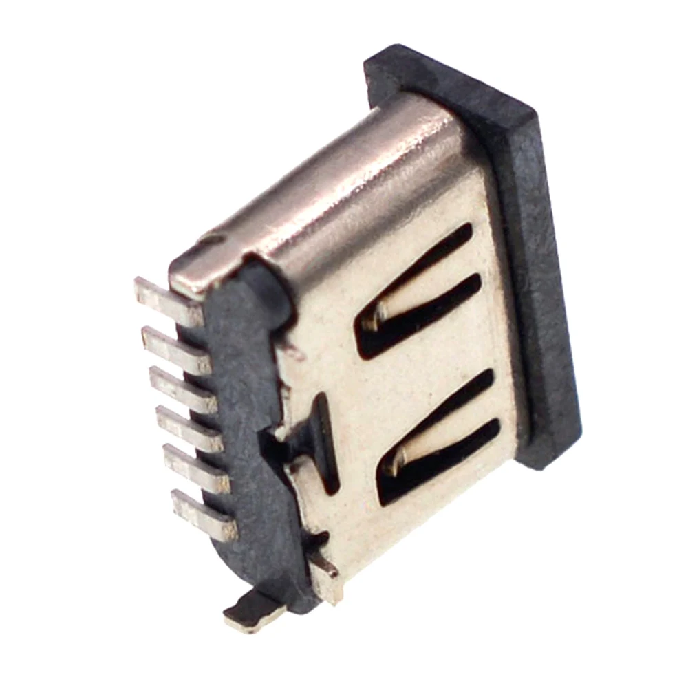 10pcs/Lot USB 6Pin Connector Micro USB Socket Type C 3.1 Female Placement DIP For Mobile Phone Charging Port Socket