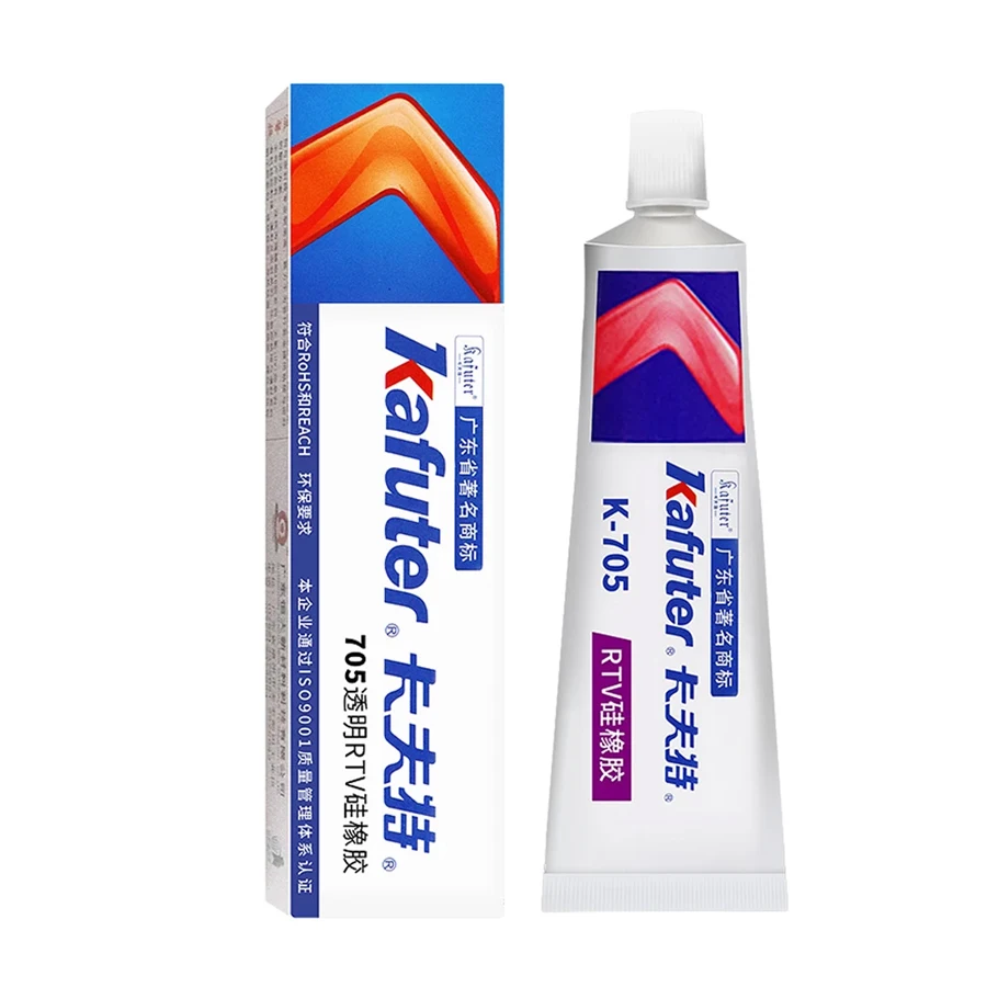 Kafuter high quality Genuine k-705 RTV Silicone Rubber Electronic Glue Sealant Transparent Organosilicon 45g