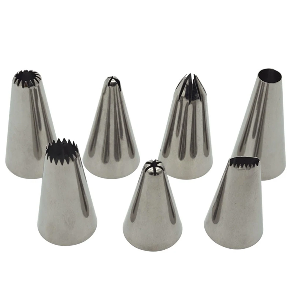 Stainless Steel Pastry Set Nozzles Small and Big Nozzle Converter Cream Bag Cake Decorating Tips Tools DIY Baking Supplies