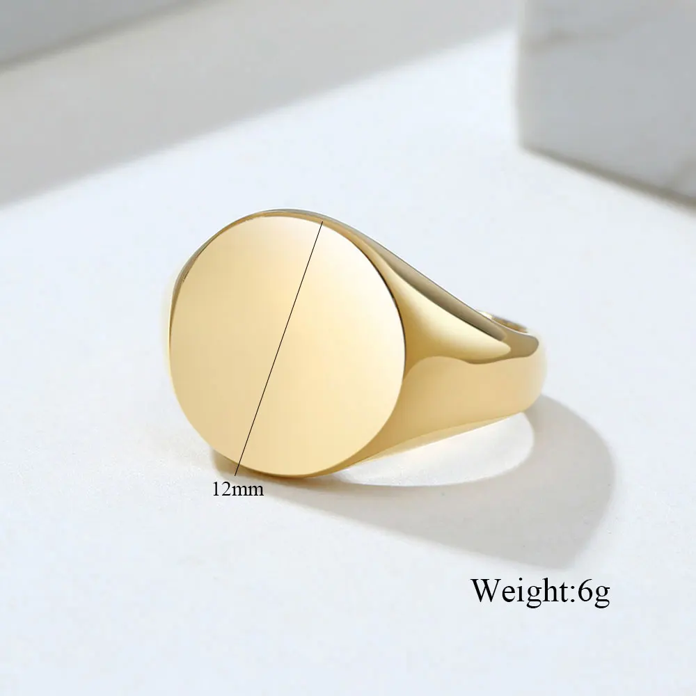Customized Women Signet Ring Name Letter Pattern Logo Stainless Steel Rings Punk Candid Fashion Jewelry Male Wedding Accessories