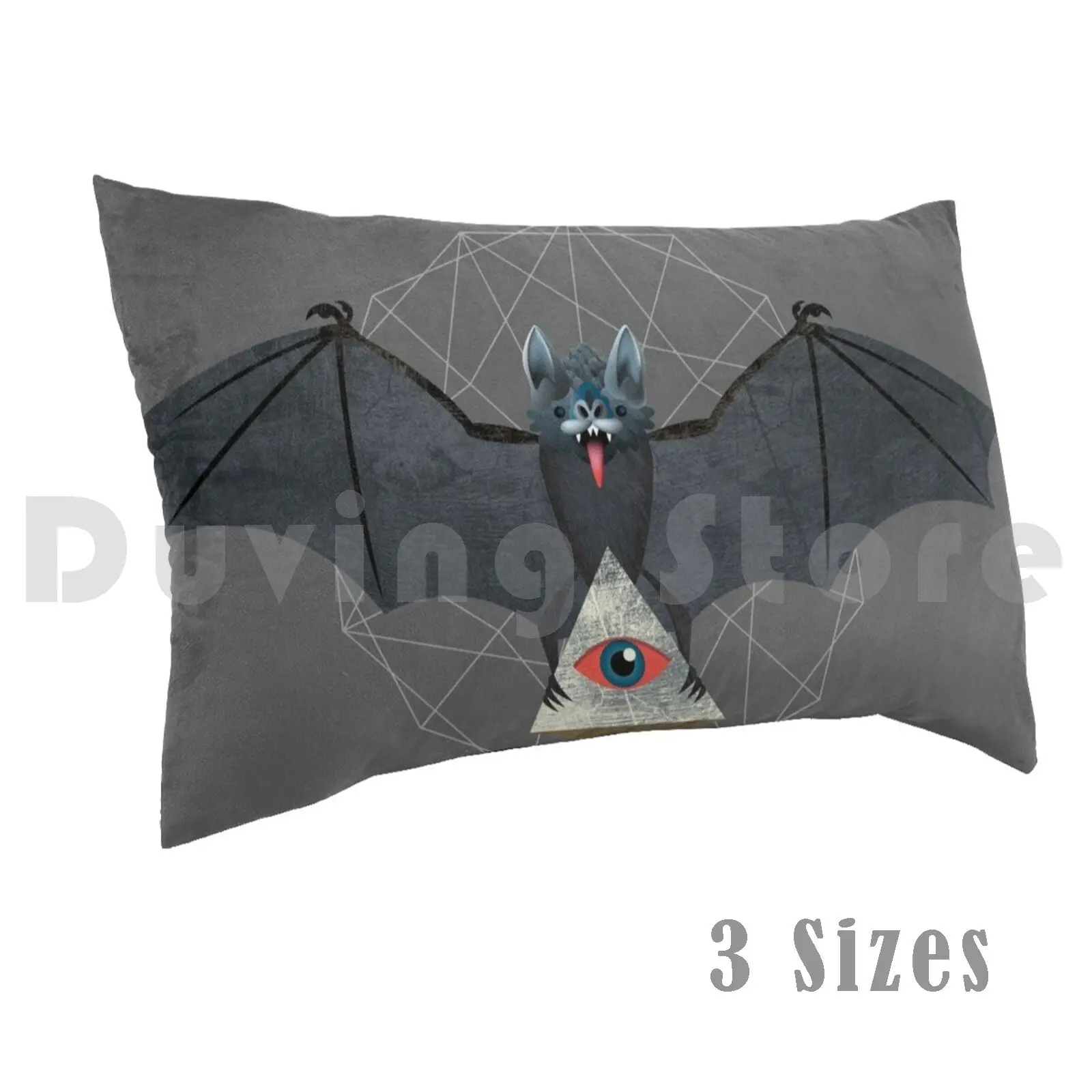 Vampire Bat With Pyarmid Pillow Case Printed 50x75 Bat Vampire Vampire Bat Cosmic Pyramid Eye Illuminati