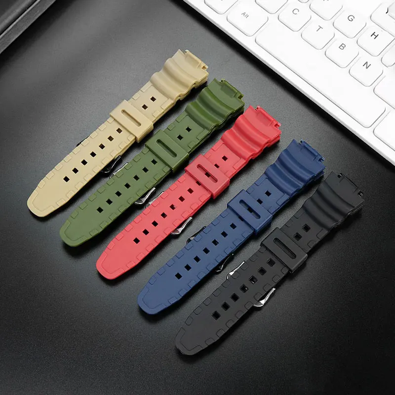 Silicone watchband for CASIO belt sgw-300h / 400/ mrw200 / aeq-110 / A168 resin silicone watch belt accessories 18mm watch strap