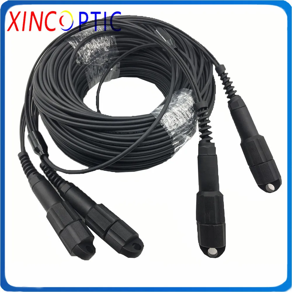 8Fiber 30/50/80/100M SM,OS1,GG657A,LSZH,2Pcs PDLC (8Core) to 8C PDLC ST FC SC Armored Fiber Optic Patch Cord Jumper Cable