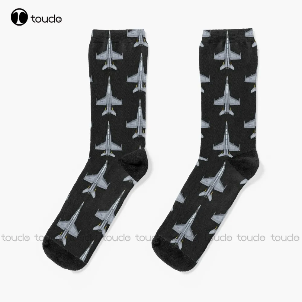 The Fa-18 Hornet Plane Planes Aircraft Airplane Socks Womens Winter Socks Personalized Custom Unisex Adult Teen Youth Socks