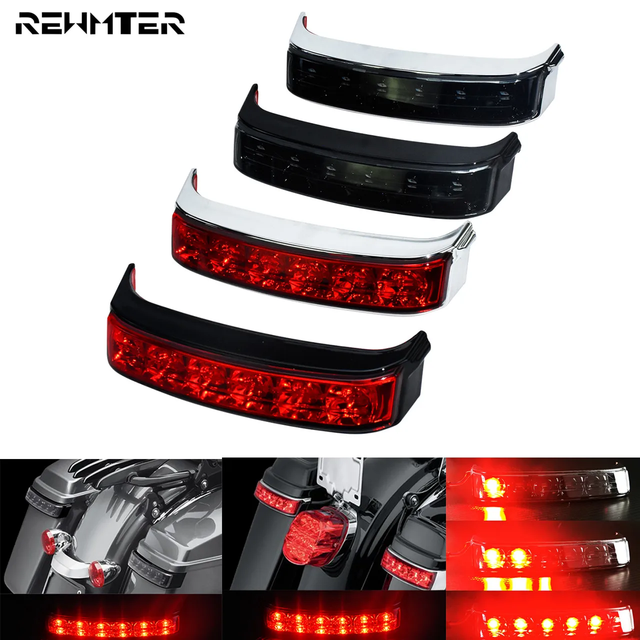 

Motorcycle LED Lamp Saddle Bag Housing Tail Run Brake Turn Signal Light Warning Flasher Lights For Harley Touring 2014-2021 FLHR