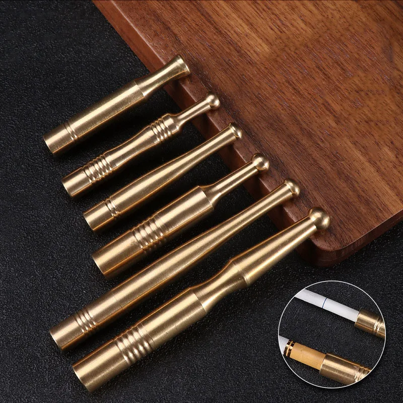 1Pc New Retro Brass Smoke Cigarette Holder Fillter Tobacco Pipe Smoking Accessories For 5.5mm & 8mm Cigarette