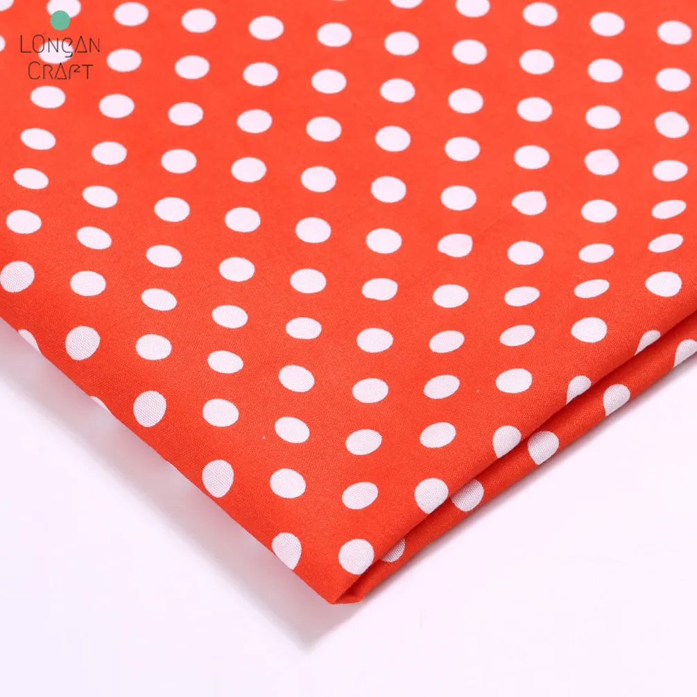 Polka Dot Printed Polyester Fabric Cloth Handmade DIY Sewing Material Patchwork Needlework Fabric 50cmx150cm