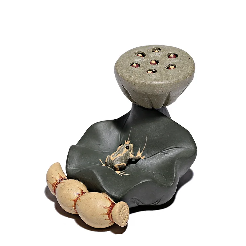 PINNY Purple Clay Lotus Seed Pot Holder Tea Pet Ceramic Tea Ceremony Ornaments Zen Zen Creative Ornaments Figurines